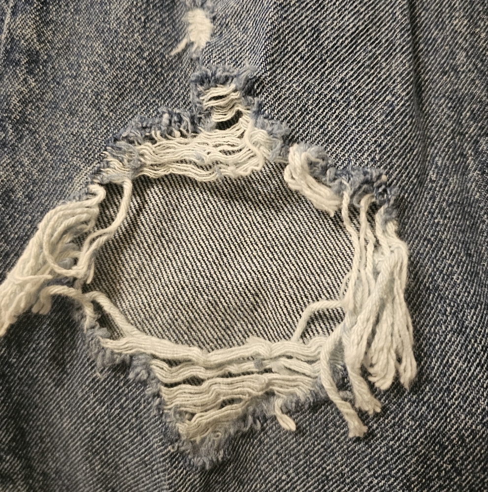 NWOT Blue Distressed Women's Jeans. Size: 24W 27L. - Picture 5 of 9